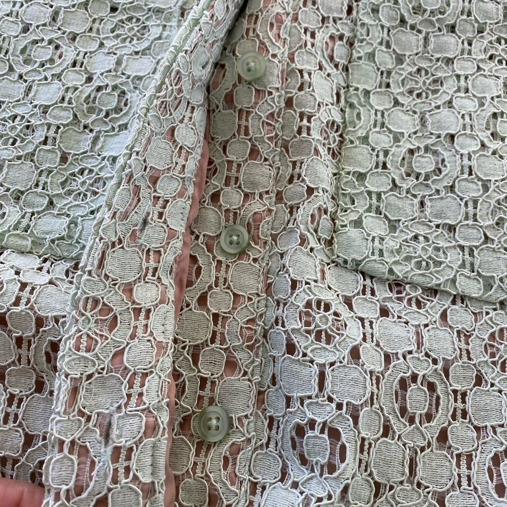 Victoria Beckham Mint Green Lace Long Sleeve Dress large nwot - Picture 13 of 15